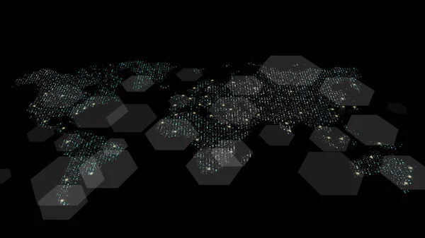 Futuristic Global Worldwide Communication Broadband Internet Connections Cities World Matrix — Stock Photo, Image