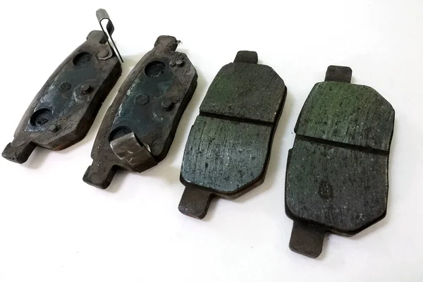 Worn Out Brake Pad Brake Shoes Component Showing Steel Backing — Stock Photo, Image