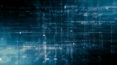 Gelişmiş veri matrisi simülasyon UI 'si, birbirine bağlı veri matrisi bilgi ağlarının dinamik ve sürükleyici bir görüntüsüyle son teknoloji dijital ortama sahip.