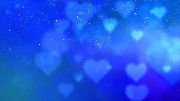 Valentine Fließende Herzen Und Funkelnde Teilchen Hintergrund — Stockfoto