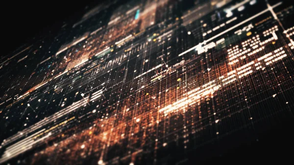 Illustration Futuristiska Digitala Matris Partiklar Rutnät Virtuell Verklighet Abstrakt Cyberrymden — Stockfoto