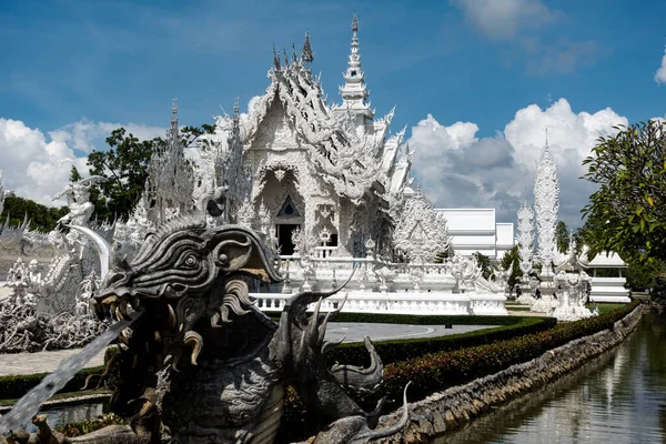 Local Culto Wat Rong Khun Também Conhecido Como Templo Branco — Fotografia de Stock