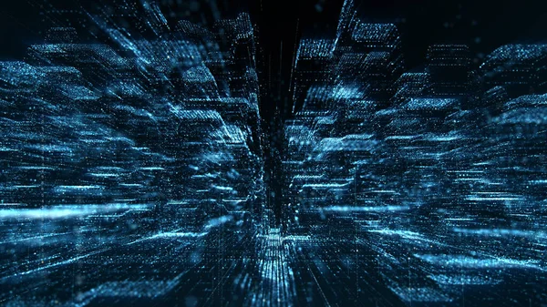 Futuristiska Cryptocurrency Blockchain Simulering Kryptografisk Hash Mining Koncept Utför Analytisk — Stockfoto