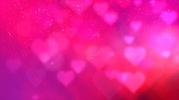 San Valentín Corazones Que Fluyen Partículas Brillantes Fondo — Foto de Stock