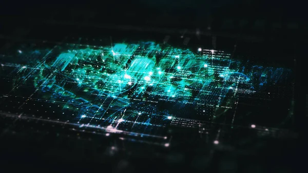 Illustration Futuristische Digitale Matrix Partikel Gitter Virtuelle Realität Abstrakte Cyber — Stockfoto