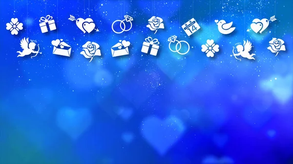 Glad Valentine Tema Dekoration Rörelse Partiklar Animation Med Drop Grafiska — Stockfoto