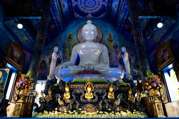 Wat Rong Suea Ten Vagy Blue Temple Fordítja Mint House — Stock Fotó
