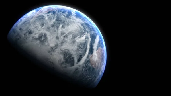 Cyfrowa Ilustracja Planety Ziemia Wzrasta Obracając Się Strony Nocy Oświetlonej — Zdjęcie stockowe