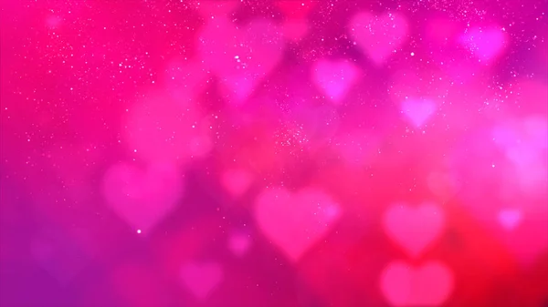 San Valentín Corazones Que Fluyen Partículas Brillantes Fondo — Foto de Stock