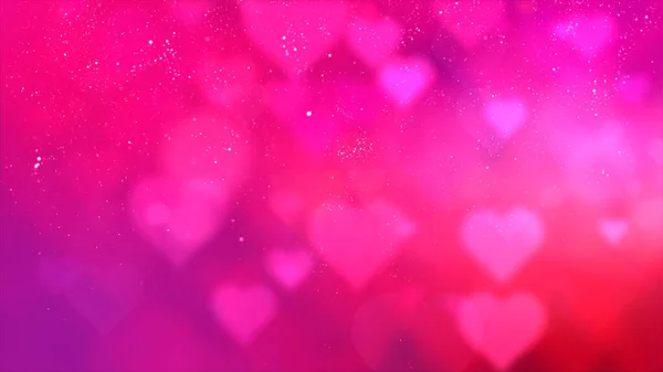 Valentine Flowing Hearts Sparkling Particles Background — Stock Photo, Image