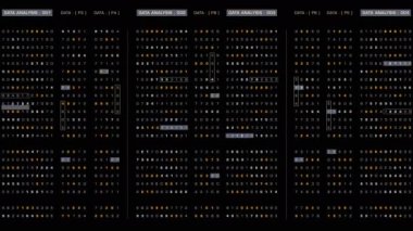 Masaüstü arkaplanı için gelecekçi yüksek teknolojili grafik kullanıcı arayüzü dijital kod ve veri bilgisi grafiksel telemetri bilgi görüntüsü