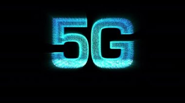 Gelecekçi holografik 5G dijital kablosuz yüksek hız hücresel ağ bağlantısı için beşinci yenilikçi nesil, yüksek hızlı internet genişbant ağı ve telekomünikasyon konsepti