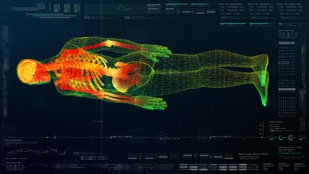 Futuristický Pohyb Prvek Uživatelské Rozhraní Informační Technologie Virtuální Biomedicínské Holografické — Stock video