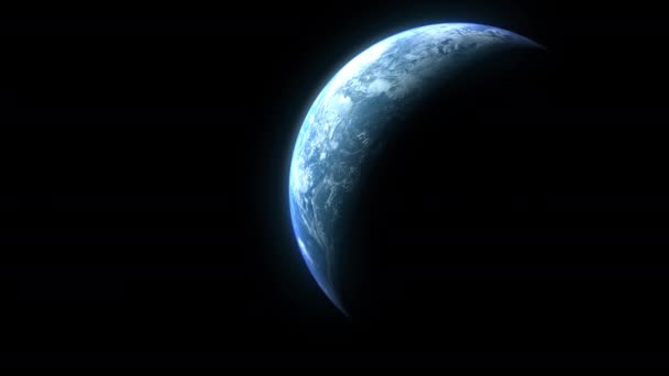 一个电影模拟下降的光速接近行星地球 美国航天局提供的这一片段的世界地图要素 — 图库视频影像
