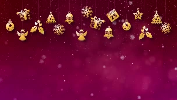 Vánoční Novoroční Animace Rozbalovací Grafické Ikony Spojené Sezónní Zimní Dovolená — Stock video