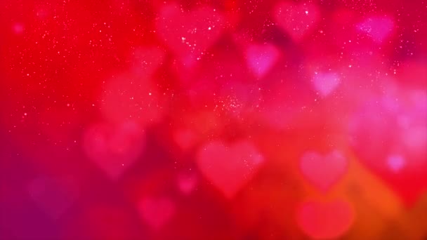 Formato Vertical Happy Golden Valentine Tema Decoração Com Corações Flutuantes — Vídeo de Stock