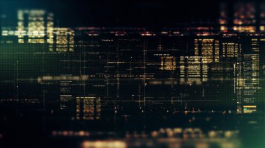 Gelişmiş veri matrisi simülasyon UI 'si, birbirine bağlı veri matrisi bilgi ağlarının dinamik ve sürükleyici bir görüntüsüyle son teknoloji dijital ortama sahip.