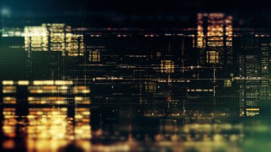 Gelişmiş veri matrisi simülasyon UI 'si, birbirine bağlı veri matrisi bilgi ağlarının dinamik ve sürükleyici bir görüntüsüyle son teknoloji dijital ortama sahip.