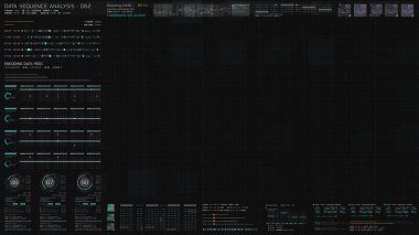 Gelişmiş veri matrisi simülasyon UI 'si, birbirine bağlı veri matrisi bilgi ağlarının dinamik ve sürükleyici bir görüntüsüyle son teknoloji dijital ortama sahip.