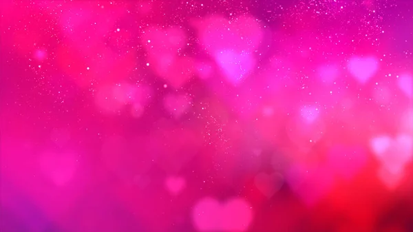 San Valentín Corazones Que Fluyen Partículas Brillantes Fondo —  Fotos de Stock