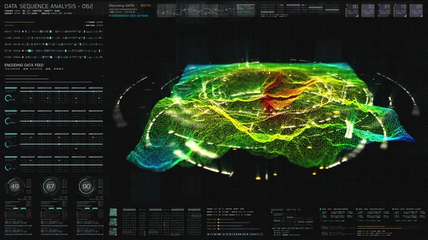 Tech Digital Unter Dem Meeresboden Terrain Head Display Für Hintergrund — Stockfoto