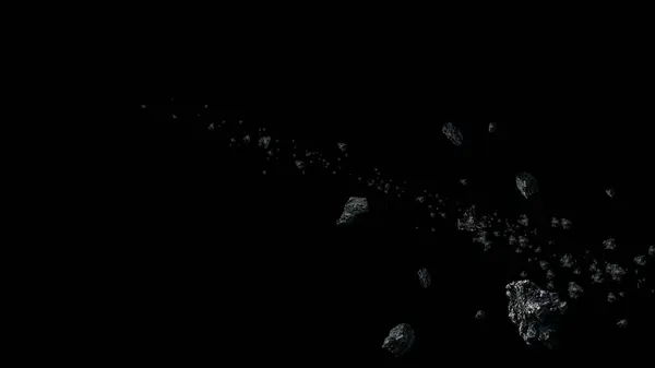 神のハンマー 別の銀河での深宇宙探査の未来的な概念は 惑星の周囲に浮かぶ岩石の破片で大きな隕石に衝突している新しいエイリアン惑星を発見します — ストック写真