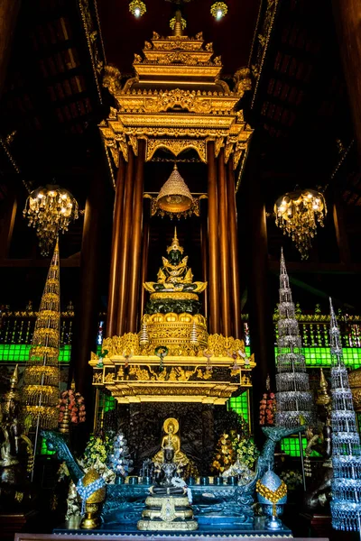 Smaragd Buddha Szobor Phra Yok Wat Phra Kaeo Templom Chiang — Stock Fotó
