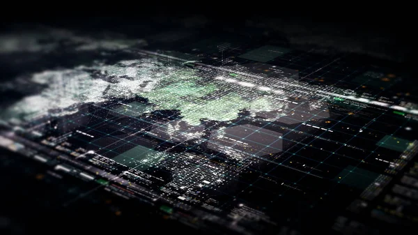 Futuristická Globální Komunikace Prostřednictvím Širokopásmového Připojení Internetu Mezi Městy Celém — Stock fotografie
