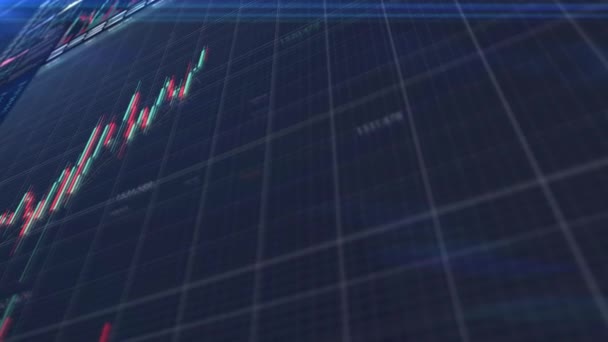 Mercato Azionario Aziendale Trading Grafica Informativa Con Grafici Animati Grafici — Video Stock