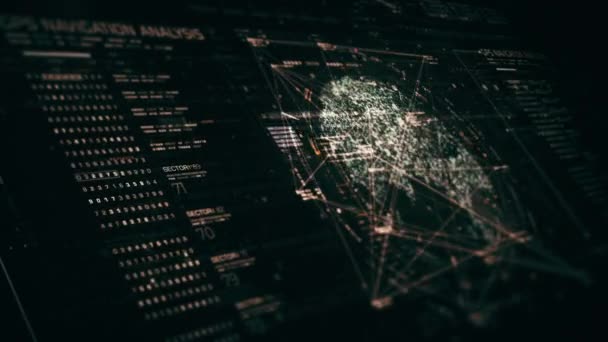 Захоплюючий Кіберпростір Захоплюючим Рухом Абстрактними Матричними Нейронними Частинками Утворюють Зачаровуючу — стокове відео