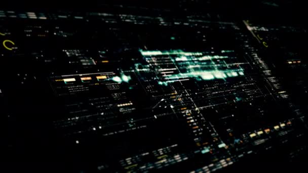 Ruang Cyber Imersif Dengan Partikel Matriks Abstrak Gerak Menawan Membentuk — Stok Video