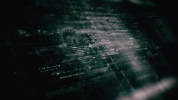Ponořený Kybernetický Prostor Podmanivými Abstraktními Částicemi Matrice Nexus Tvořícími Fascinující — Stock video