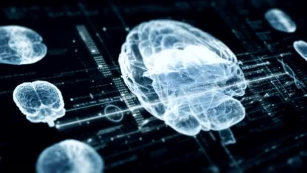 Bir Doktorun Ileri Düzeyde Holografik Tarama Yaparak Hastanın Beyin Nöron — Stok video