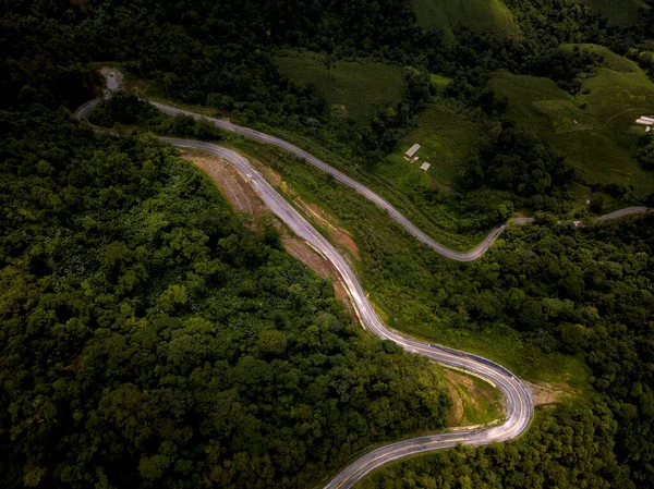 Concepto Logístico Vista Aérea Carretera Rural Autopista Que Pasa Través — Foto de Stock