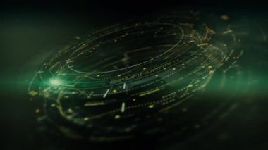 Veri matrisi telemetrisi ve siber uzay ortamı arka planında şifrelenmiş sayılarla gelecekteki holografik baş yukarıda görüntüleme