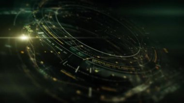 Veri matrisi telemetrisi ve siber uzay ortamı arka planında şifrelenmiş sayılarla gelecekteki holografik baş yukarıda görüntüleme