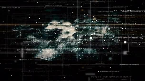 Siber Uzay Arkaplanındaki Dijital Yüzen Sayılar — Stok video