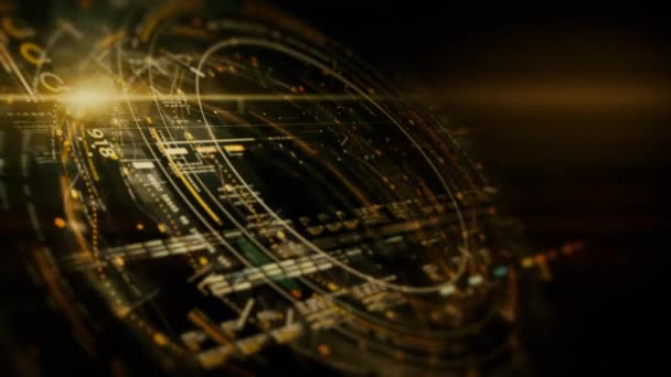 Ecranul Holografic Futurist Telemetria Matricei Date Afișarea Numerelor Criptate Mediul — Videoclip de stoc