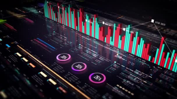 Mercato Azionario Aziendale Trading Grafica Informativa Con Grafici Animati Grafici — Video Stock