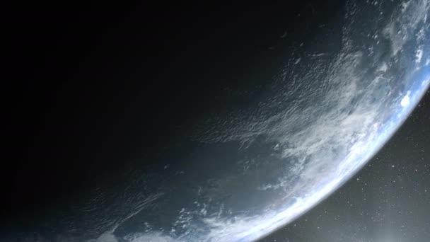 Uma Representação Cinematográfica Planeta Terra Durante Nascer Sol Como Vista — Vídeo de Stock