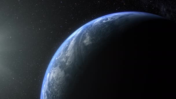 Rendu Cinématographique Planète Terre Lever Soleil Comme Vue Depuis Espace — Video
