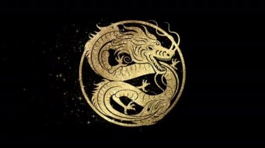 2024 Çin Yeni Yıl Ejderhası sembolü dijital arkaplanda