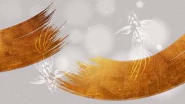 Çin Yeni Yılı için koi balığıyla beyaz arkaplan