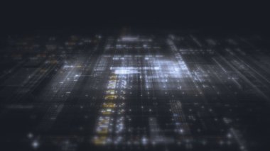 Birbirine bağlı veri matrisi bilgi ağlarının dinamik ve sürükleyici bir görüntüsüyle son teknoloji dijital ortama sahip veri matrisi arkaplan simülasyonu