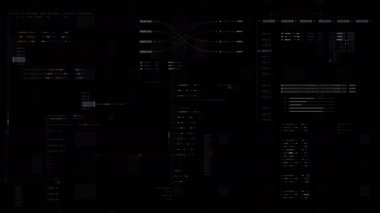 Gelişmiş veri matrisi simülasyon UI 'si, birbirine bağlı veri matrisi bilgi ağlarının dinamik ve sürükleyici bir görüntüsüyle son teknoloji dijital ortama sahip.