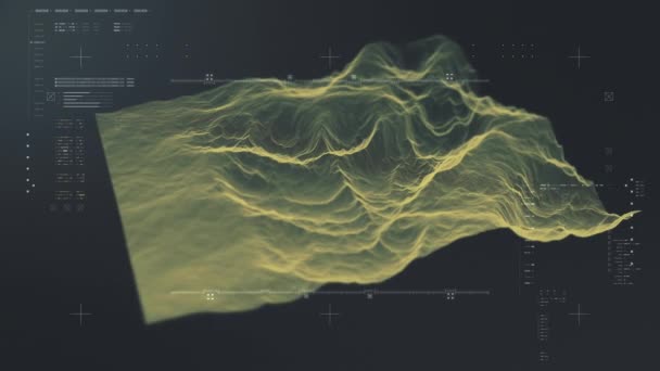 Futuristisch Holografisch Terrein Omgeving Geomorfologie Topografie Lus Beweging Grafische Gebruikersinterface — Stockvideo