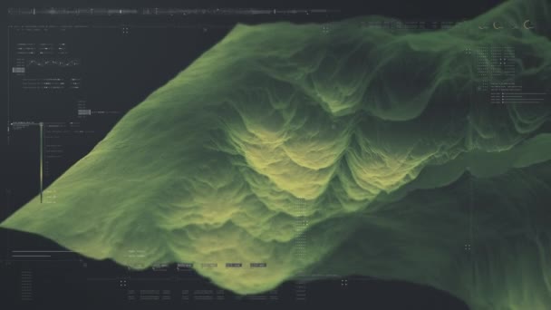Futuristisk Holografisk Terräng Miljö Geomorfologi Topografi Loop Rörelse Grafiskt Användargränssnitt — Stockvideo
