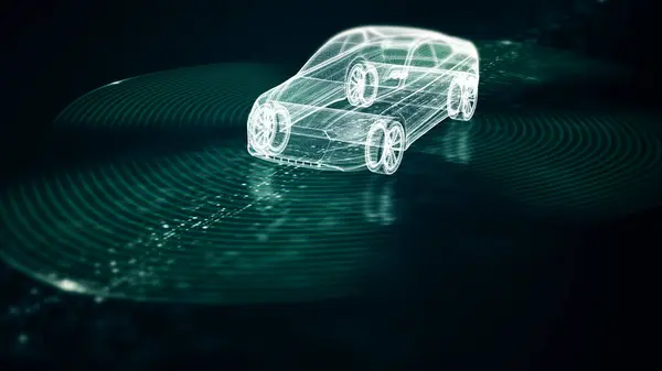 Advanced Motion Graphics Illustrate Autonomous Vehicle Equipped Self Awareness Comprehensive — Stock Photo, Image