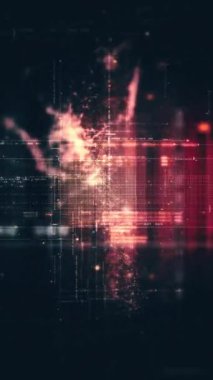 Gelişmiş veri matrisi, Telemetri ve şifreleme numaraları simülasyon kullanıcı arayüzü görüntüsü siber uzayın soyut odak kaybı ortamı arkaplanı