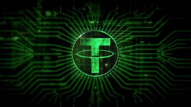 Gelişmiş kripto para birimi ve şifreleme teknolojisini vurgulayan gelecekçi dijital arkaplan, blockchain ağları ve güvenli kriptografik sistemler içeriyor: